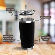 Load image into Gallery viewer, The Hive Black Travel Tumbler