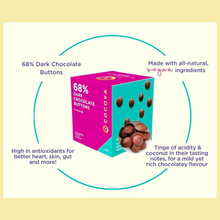 Load image into Gallery viewer, COCOVA Curious 68% Dark Chocolate Buttons