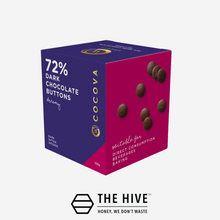 Load image into Gallery viewer, COCOVA Dreamy 72% Dark Chocolate Buttons