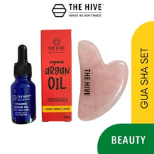 Load image into Gallery viewer, The Hive Gua Sha &amp; Organic Cold-Pressed Argan Oil 15ml: Face Massager with Moisturizing Beauty Oil For Normal Skin
