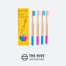 Load image into Gallery viewer, The Hive Set of 4 Bamboo Toothbrushes - Thehivebulkfoods