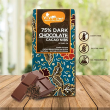 Load image into Gallery viewer, Vive Snack 75% Dark Chocolate Cacao Nibs - Thehivebulkfoods