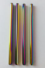 Load image into Gallery viewer, Reusable metal straw in elegant rainbow finish. Perfect for smoothies. Diameter 12mm. Shop online at the Hive Bulk foods, largest zero waste shop in Malaysia and Singapore.