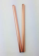 Load image into Gallery viewer, Reusable metal straw in elegant rose gold vibe. Perfect for smoothies. Diameter 12mm. Shop online at the Hive Bulk foods, largest zero waste shop in Malaysia and Singapore.
